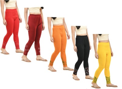 Indistar Ankle Length  Western Wear Legging(Red, Black, Yellow, Floral Print)