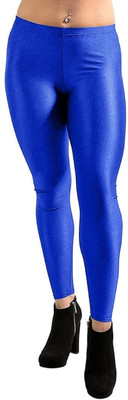Leshroo Ankle Length  Western Wear Legging(Blue, Solid)