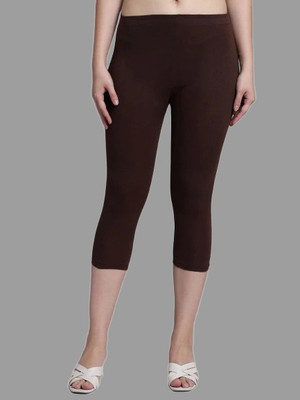 Trend Level 3/4th/Calf Length Western Wear Legging(Brown, Solid)