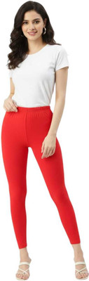 DK Creation Ankle Length Western Wear Legging(Red, Solid)