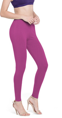 Presta Ankle Length Western Wear Legging(Pink, Solid)