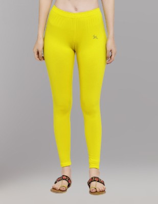 Trend Level Ankle Length  Western Wear Legging(Yellow, Solid)