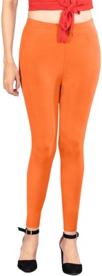 INDIAN FLOWER Ankle Length Ethnic Wear Legging(Orange, Solid)