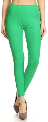 Moksh Ankle Length Western Wear Legging(Green, Solid)
