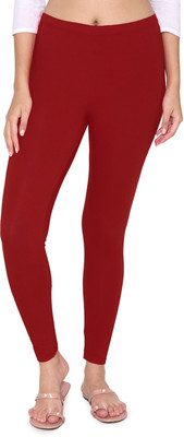 VAMI Ankle Length  Ethnic Wear Legging(Maroon, Solid)