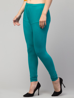 RIIPO Ankle Length Western Wear Legging(Green, Solid)