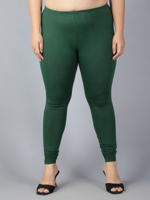 Plus Size Ethnic Wear Legging(Dark Green, Solid)