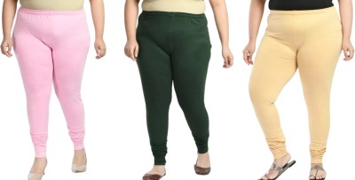 Kanya designs Churidar  Ethnic Wear Legging(Pink, Green, Beige, Solid)