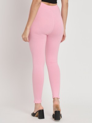 thread plus Ankle Length  Ethnic Wear Legging(Pink, Solid)