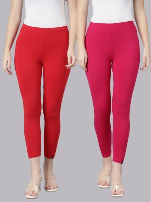 TWIN BIRDS 3/4th/Calf Length Western Wear Legging(Red, Pink, Solid)