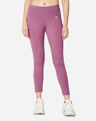 V Star Ankle Length Western Wear Legging(Purple, Solid)