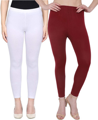 KEXCART Ankle Length Ethnic Wear Legging(White, Solid)