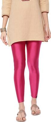TWIN BIRDS Ankle Length  Western Wear Legging(Pink, Solid)