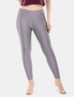 Digsel Cool Cotton Ankle Length  Western Wear Legging(Grey, Self Design)