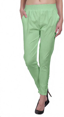 Anything Ankle Length  Western Wear Legging(Light Green, Solid)