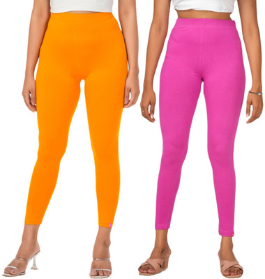 LoveiT Ankle Length Western Wear Legging(Yellow, Pink, Solid)