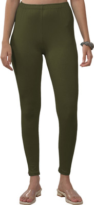 Lyra Ankle Length  Ethnic Wear Legging(Green, Solid)