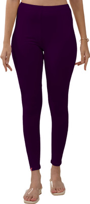 Lyra Ankle Length Western Wear Legging(Purple, Solid)
