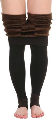 FANDOM 4U Ankle Length Winter Wear Legging(Brown, Solid)