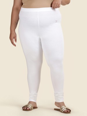 TWIN BIRDS Churidar Length Western Wear Legging(White, Solid)