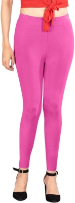 INDIAN FLOWER Ankle Length Western Wear Legging(Purple, Solid)