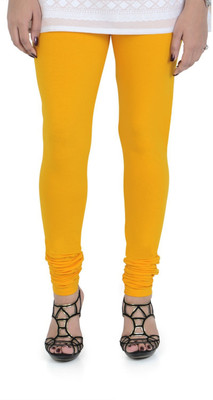 VAMI Churidar  Ethnic Wear Legging(Yellow, Solid)