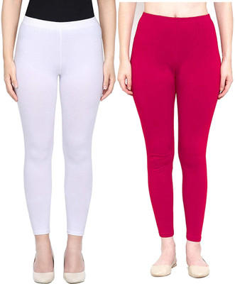 KEXCART Ankle Length Ethnic Wear Legging(White, Solid)