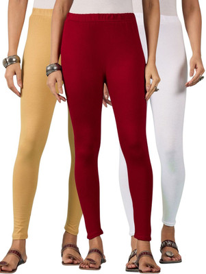 DIMPY GARMENTS Ankle Length Western Wear Legging(Beige, White, Maroon, Solid)