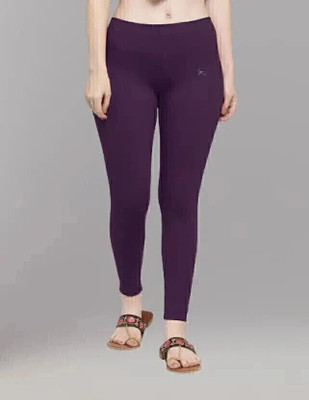 Moksh Ankle Length Western Wear Legging(Purple, Solid)