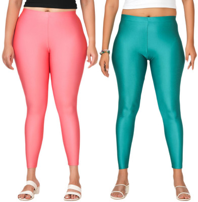 LoveiT Ankle Length Western Wear Legging(Pink, Green, Solid)