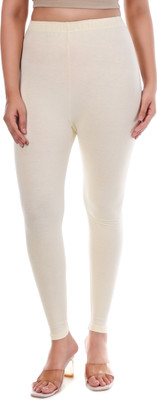 FIT FLICK Ankle Length  Western Wear Legging(White, Solid)