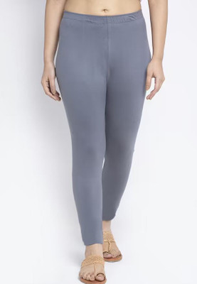 PENTTO Ankle Length  Western Wear Legging(Grey, Solid)