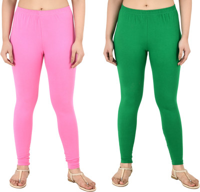 Samiksha Fashion Western Wear Legging(Pink, Green, Solid)