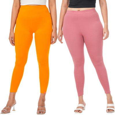 LoveiT Ankle Length Western Wear Legging(Yellow, Pink, Solid)