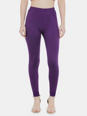 N-gal Churidar  Ethnic Wear Legging(Purple, Solid)