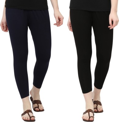 NGT Ankle Length  Ethnic Wear Legging(Dark Blue, Black, Solid)