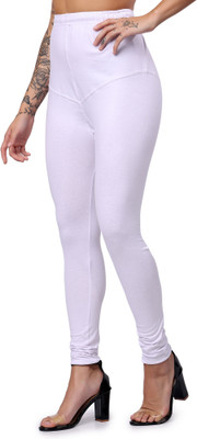Keviv Churidar  Ethnic Wear Legging(White, Solid)