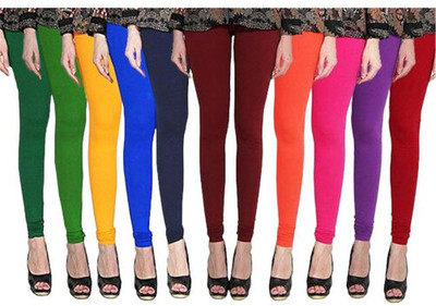 PR PINK ROYAL Churidar  Western Wear Legging(Multicolor, Solid)