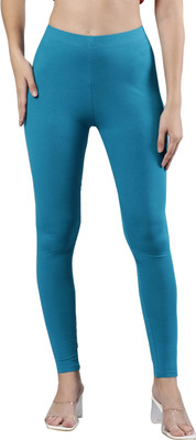 femmora Ankle Length Ethnic Wear Legging(Light Blue, Solid)