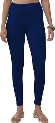 Lyra Ankle Length  Ethnic Wear Legging(Dark Blue, Solid)
