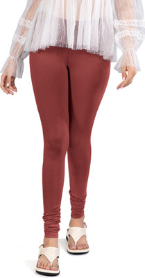 INDIAN FLOWER Churidar  Western Wear Legging(Maroon, Solid)