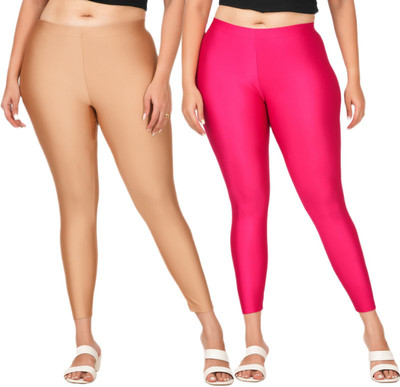 LoveiT Ankle Length Western Wear Legging(Brown, Pink, Solid)