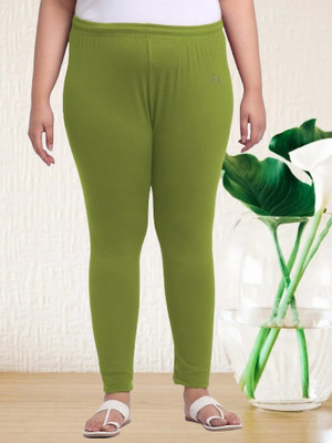 Style Access Ankle Length Western Wear Legging(Light Green, Solid)