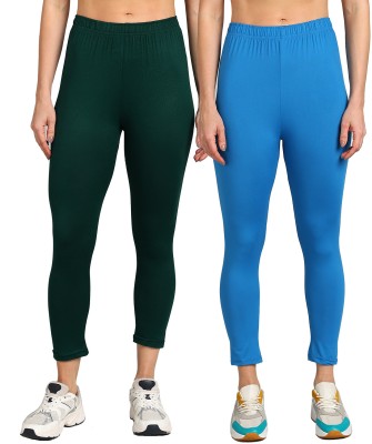 Paavki Ankle Length Western Wear Legging(Green, Blue, Solid)