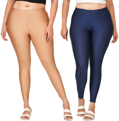 LoveiT Ankle Length Western Wear Legging(Brown, Dark Blue, Solid)