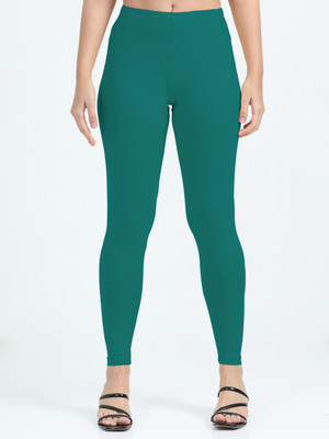 JILZ Ankle Length Ethnic Wear Legging(Green, Solid)