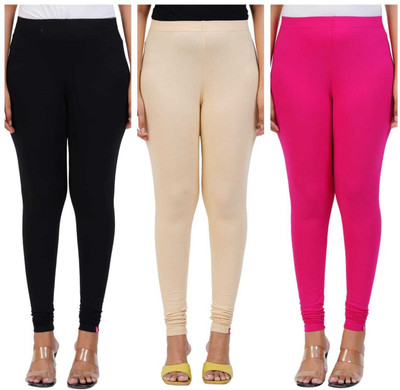 Lovely Bliss Churidar  Western Wear Legging(Black, Beige, Pink, Solid)