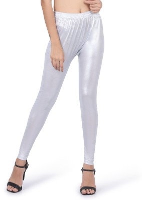 Kanna Fabric Western Wear Legging(Silver, Solid)