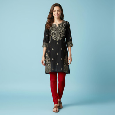 QT Churidar Length Western Wear Legging(Red, Solid)