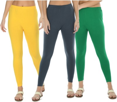 Navelly Ankle Length Ethnic Wear Legging(Yellow, Solid)